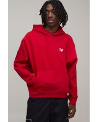BoohooMAN - Oversized Boxy Bm Panelled Hoodie - Lyst