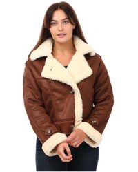 ONLY - Womenss Ylva Faux Suede Aviator Jacket - Lyst