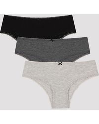 Penti - 3-Pack Cotton Hipster Briefs With Lace - Lyst