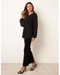 Blue Vanilla - Rhinestone Pleated Chiffon Top - Lyst
