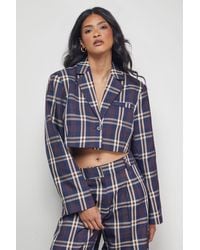 Warehouse - Check Cropped Blazer Co-Ord - Lyst