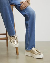 River Island - Trainers Fringe Slip On Sneakers Round Toe Pu - Lyst
