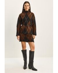 Bianco Lucci - Plaid Knitwear Two-Piece Set - Lyst