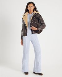 River Island - Trousers Wide Leg Cable Knit Viscose - Lyst