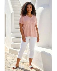 Roman - Curve Faux Pearl Embellished Top - Lyst