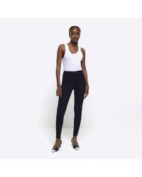 River Island - Skinny Jeans Molly Mid Rise Cotton - Lyst