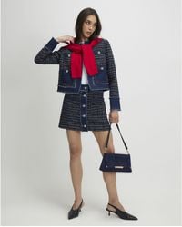 River Island - Mini Skirt Boucle Denim A Line - Lyst