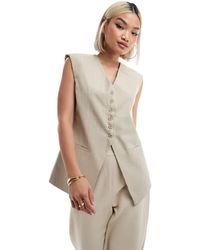 ASOS - Longline Exaggerated Shoulder Waistcoat - Lyst