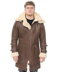 Infinity Leather - 3/4 Warm Sheepskin Trench Coat-Medina - Lyst