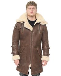 Infinity Leather - 3/4 Warm Sheepskin Trench Coat-Medina - Lyst