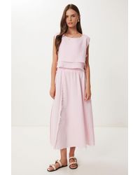Happiness İstanbul - Cotton Sleeveless Blouse And Wide-Leg Skirt Set - Lyst
