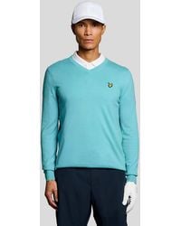 Lyle & Scott - Cotton Blend V-Neck Jumper - Lyst