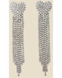 Sosandar - Rhineshtone Heart Detail Tassel Earrings - Lyst