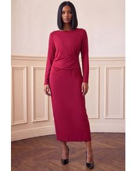 D.u.s.k - Ruched Waist Midi Dress - Lyst