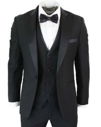 Paul Andrew - 3 Piece Tuxedo Suit Classic Satin Dinner Tailored Fit Wedding Prom - Lyst