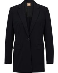 BOSS - Solid Patterned Lapel Collared Blazer - Lyst