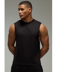 BoohooMAN - Active Gym Cotton Drop Armhole Regular Fit Tank - Lyst