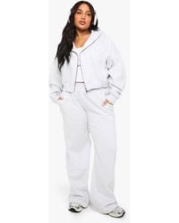 Boohoo - Plus Long Drawcord Wide Leg Joggers - Lyst