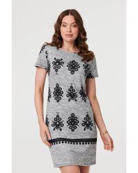 Izabel London - Printed Cap Sleeve Slim Short Dress - Lyst