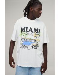 BoohooMAN - Oversized Miami Pool Print T-Shirt Cotton - Lyst