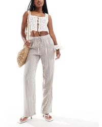 Pieces - High Waist Wide Leg Trouser - Lyst