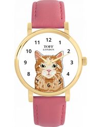 Toff London - Tlws-33710 Ladies Ginger Tabby Cat Watch - Lyst