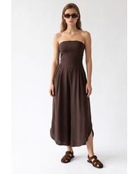 MixRay - Strapless Wide-Leg Jumpsuit With Slit - Lyst