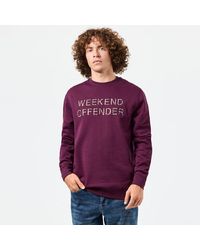 Weekend Offender - Warwick Crewneck Sweatshirt In Berry - Lyst