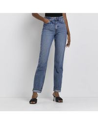 River Island - Mom Jeans High Waisted Cotton - Lyst