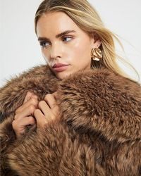 River Island - Jacket Petite Faux Fur Collared - Lyst