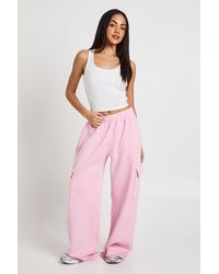 Boohoo - Washed Mid Rise Cargo Straight Leg Jogger - Lyst