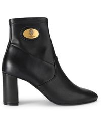 Kurt Geiger - Leather Langley Plaque Ankle Boots - Lyst