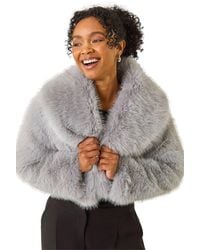 Roman - Petite Cropped Fur Coat - Lyst