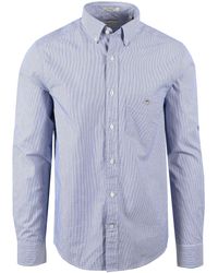 GANT - Reg Dobby Dot Stripe Shirt College - Lyst