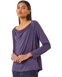 Roman - Cowl Neck Premium Stretch Top - Lyst