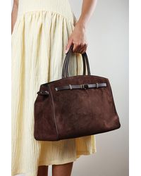 Where's That From - Wheres Grelle Leather Belt Lock Detail Tote Bag - Lyst