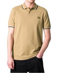 Fred Perry - M3600 Twin Tipped Polo Shirt Warm Stone Cotton - Lyst