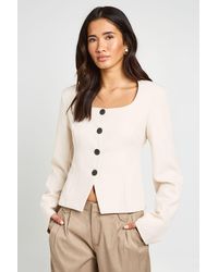 Boohoo - Scoop Neck Contrast Button Blazer - Lyst