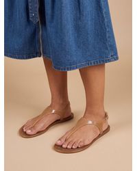 Oasis - Patricia Jelly Slingback Toe Post Flat Sandals - Lyst