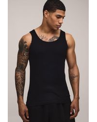 BoohooMAN - Basic Slim Fit Ribbed Vest - Lyst
