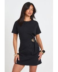 Boohoo - Petite Trim Detail T-Shirt Dress - Lyst