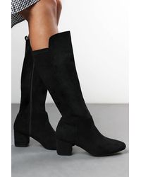 Where's That From - Wheres 'Yvonne' Faux Suede Knee High Boots With Mid Block Heel - Lyst