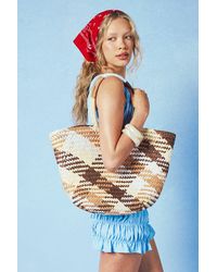 Boohoo - Woven Straw Detail Structured Beach Bag - Lyst