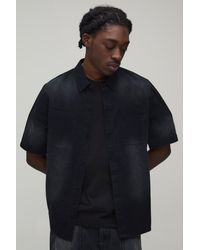 BoohooMAN - Regular Fit Sun Bleached Cargo Pocket Shirt - Lyst