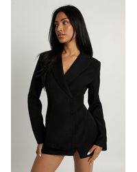 Boohoo - Wrap Asymmetric Blazer - Lyst
