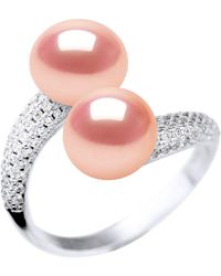 Diadema - Ring You And Me 2 Water Beads Sweet 9-10 Mm Natural Rose Jewelry 925 - Lyst