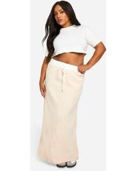 Boohoo - Plus Waistband Detail Maxi Skirt - Lyst