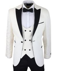 TruClothing - Tuxedo Blazer Waistcoat Brocade Ivory Satin Paisley Dinner Jacket - Lyst
