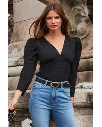 Sosandar - Puff Sleeve Ruched Detail Top - Lyst