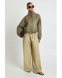 Boohoo - Nylon Pleat Detail Cargo Trousers - Lyst